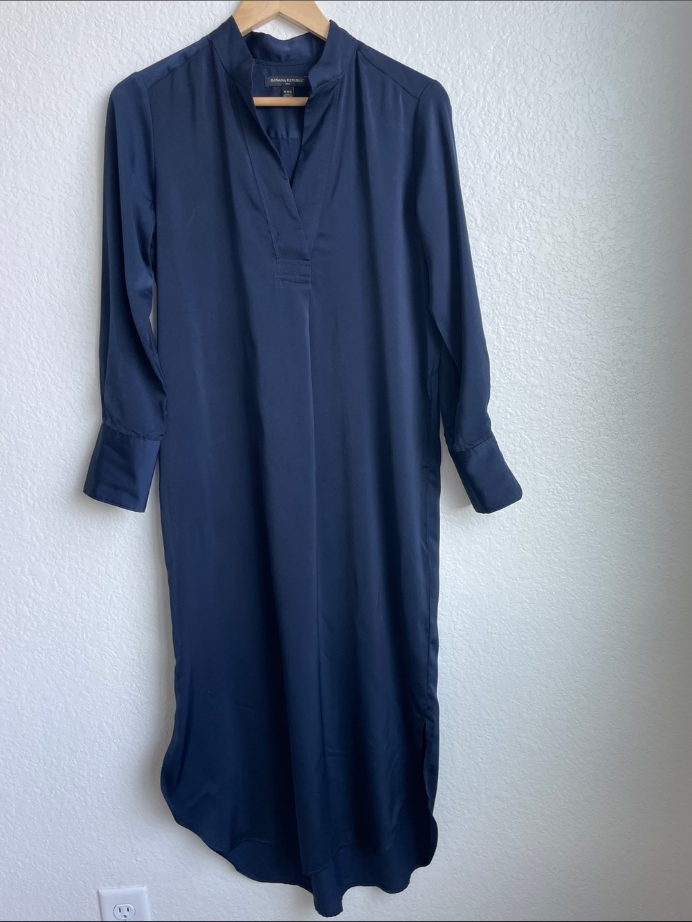 Banana Republic MANDARIN-COLLAR SHIRTDRESS IN NAVY •XXS